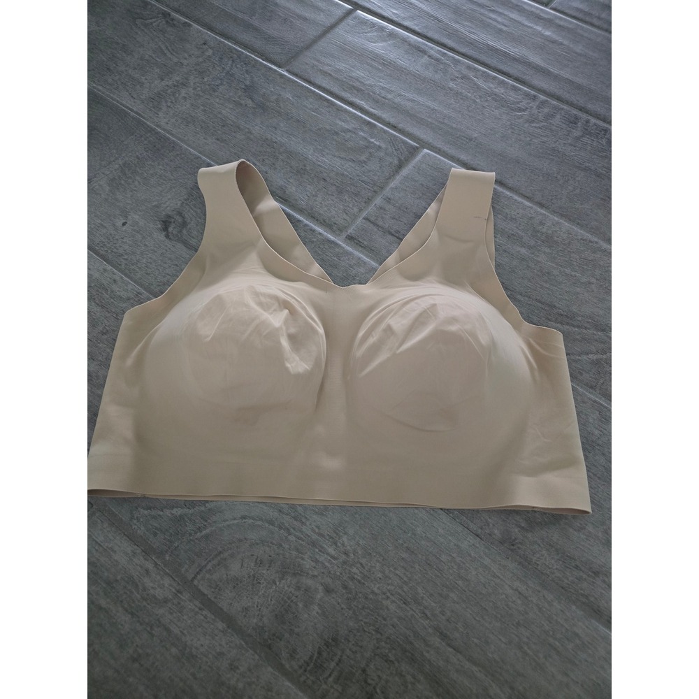 Evelyn & Bobbie The Defy Bra Beige Wireless Seamless Bralette XL EB Core